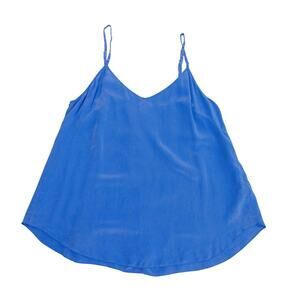 Aritzia Wilfred Pure Silk Camisole Top Relaxed Fit Spaghetti Strap Blue Womens S